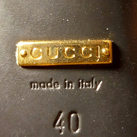 GUCCI Black Midheel Slingback Leather Pumps w/ Block Heels Horsebit Size 40 / 10 - Picture 6 of 8